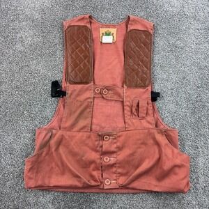 Vintage Ideal Hunting Vest Mens Medium Orange Cotton Quilted Shooting Gorpcore